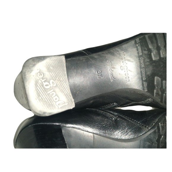 Paul Green Womens Handmade Black Leather Ankle Booties Chunky Heel US 6 UK 3.5 - Picture 12 of 12